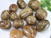 【USAツーソンミネラルショー商品】良好な艶と照り★ブラジル産★天然石/タンブル（お守り石・握り石・磨き石）/ブラウンカルサイト（方解石/calcite）/Mサイズ/1個【ネコポス不可】【天然石/パワ