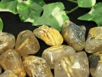 【USAツーソンミネラルショー商品】お買い得品★金運・財運の石★ブラジル産/天然石/タンブル（お守り石・握り石・磨き石）/太陽、タイチン、ゴールドルチルクォーツ（放射ルチル/ルチレイテッドクォーツ/太