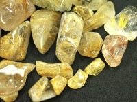 【USAツーソンミネラルショー商品】お買い得品★金運・財運の石★ブラジル産/天然石/タンブル（お守り石・握り石・磨き石）/太陽、タイチン、ゴールドルチルクォーツ（放射ルチル/ルチレイテッドクォーツ/太