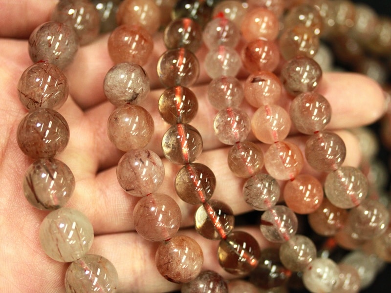 r*r様 半額！⭕️天然石　レッドルチル　ブレスレット 楽天市場】レッドルチルクォーツ ブレスレット 9.7mm 18cm 高