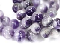 【≪20％OFF≫超特価SALE】 美しいバイカラー★艶々光沢★2A/天然石ブレスレット/ドッグティースアメジスト（紫水晶/Dogteeth Amethyst）/ラウンド/10.5-11.4mm/1本