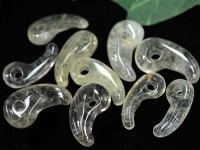 激安！限定入荷！★金運・財運の石★天然石/勾玉（まがたま）/ゴールドルチルクォーツ（ルチレイテッドクォーツ/金紅石入り水晶）/10個セット【アメリカツーソン・香港展示会・世界各地ミネラルショー出展品買