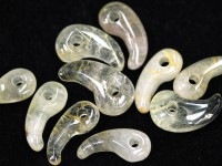 激安！限定入荷！★金運・財運の石★天然石/勾玉（まがたま）/ゴールドルチルクォーツ（ルチレイテッドクォーツ/金紅石入り水晶）/10個セット【アメリカツーソン・香港展示会・世界各地ミネラルショー出展品買