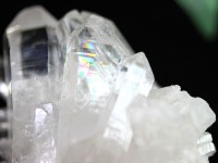 ≪原石祭り20%OFF≫【USAツーソンミネラルショー商品】浄化・インテリアに！★美結晶レインボー虹入り★ダブルポイント★ブラジル産/天然原石/水晶クラスター(石英/Cluster/Crystal/Q