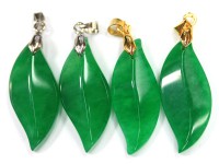 限定入荷！★繁栄・成功・健康の石として幅広い年代に定番人気★天然石/翡翠（ひすい・ジェイド・jade）ペンダントトップ/大粒リーフ/シルバーカラー/1個【天然石/パワーストーン】【アメリカツーソン・香