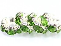 【激安】パーツ・副資材/ロンデル/シルバー＆ライトグリーン/8mm/波型/10個