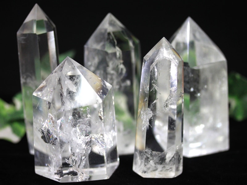 水晶透明度が高く最高品質AAAAAレインボークラック入 クラック