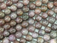 【≪20％OFF≫超特価SALE】限定入荷！★宝石の女王ルビー★世界四大宝石★濃厚発色！★3A/天然石ビーズ/スタールビー(ruby・鋼玉・紅玉)/ライトスモーキーピンク/ラウンド/7.5-8.4mm