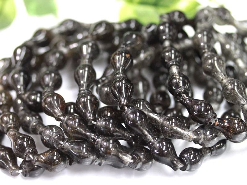 ⭐️大特価⭐️ブラックルチルクォーツ　 ルチレイテッドクォーツ　ブレスレット　天然石 タイチンブラックルチルクォーツ9mm-10mmブレスレットデザイン天然石