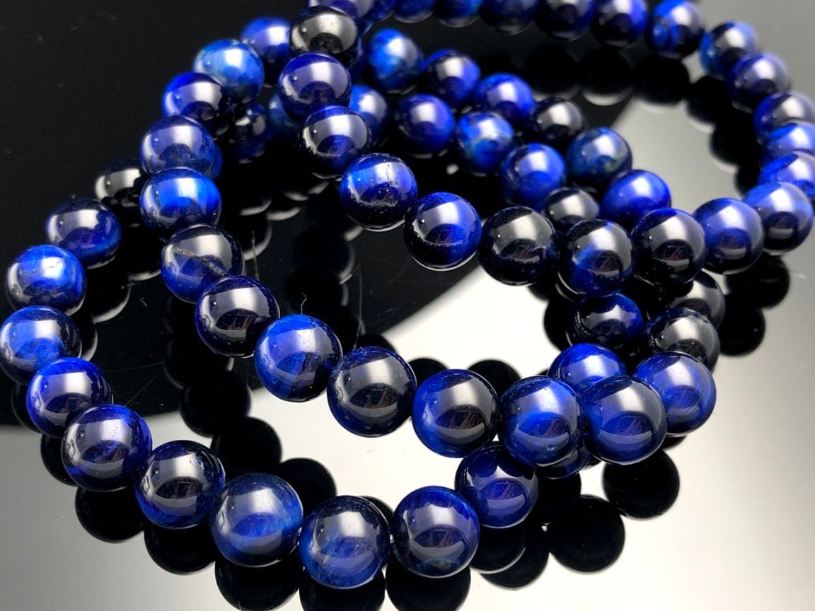 天然石ブレスレット/ブルータイガーアイ(BlueTiger's eye/虎目石