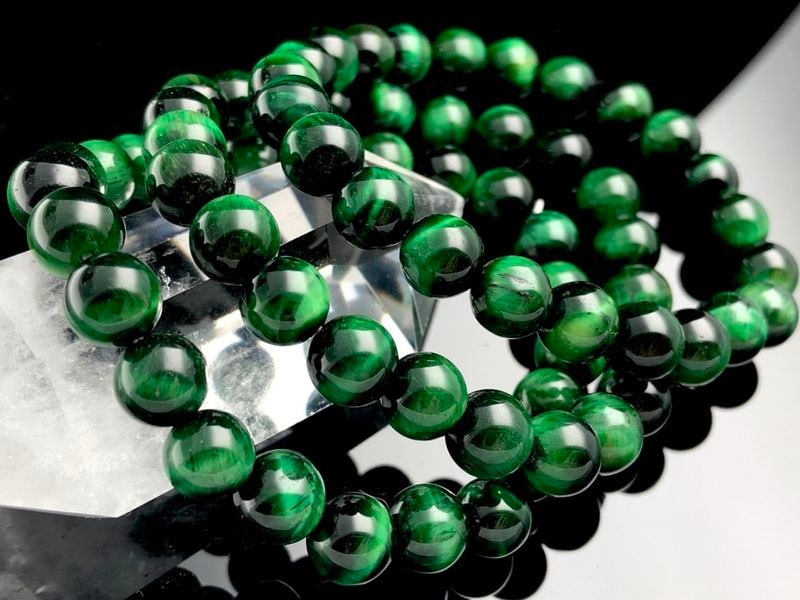 グリーン桜瑪瑙（着色あり）ブレスレット 9.2～9.8mm / Thida