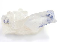 【USAツーソンミネラルショー商品】超プレミア！水晶に浮かぶ深いブルー★流通量極少アイテム★ブラジル/バイーア州産★クラスター＆ダブルポイント★5Aランク/天然原石/デュモルチェライトインクォーツ（D
