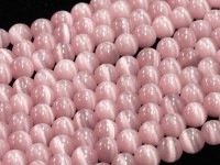 人気！★限定入荷★パワーストーンビーズ/キャッツアイピンク02/約10mm/1連【天然石/パワーストーン】【アメリカツーソン・香港展示会・世界各地出展品買い付け】|ガラス・プラスチック製：ビーズ|ガラ