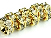 【激安】パーツ・副資材/ロンデル/ゴールド＆クリア/5mm/波型/10個