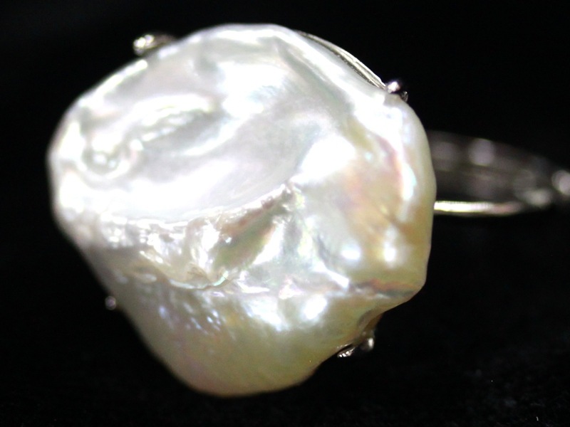 1点物】 高品質天然石☆迫力の大粒トップ☆sv925製/天然石リング  