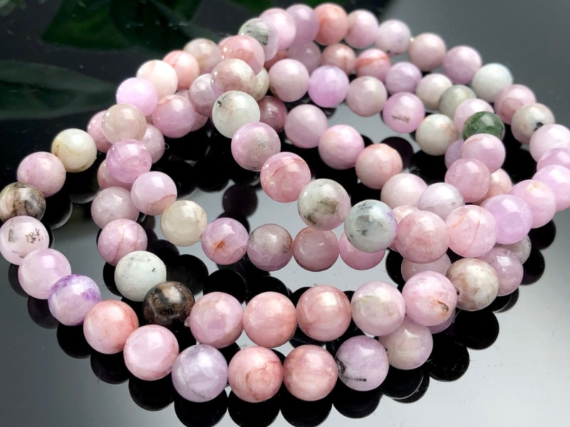 パープルリビアングラスブレスレット8.4ミリ SALE☆20％OFF