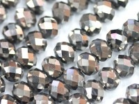 キラキラカット★限定入荷★ファッションビーズ/シルバー/ボタンカット/8×5mm/1連【天然石/パワーストーン】【アメリカツーソン・香港展示会・世界各地出展品買い付け】|ガラス・プラスチック製：ビーズ