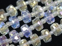 キラキラカット★限定入荷★お得なロングタイプ★ファッションビーズ/クリアオーラ/ボタンカット/7×5mm/1連（約68cm）【天然石/パワーストーン】【アメリカツーソン・香港展示会・世界各地出展品買い