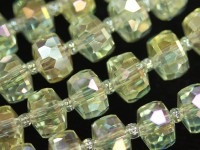 キラキラカット★限定入荷★お得なロングタイプ★ファッションビーズ/レモンオーラ/ボタンカット/7×5mm/1連（約68cm）【天然石/パワーストーン】【アメリカツーソン・香港展示会・世界各地出展品買い