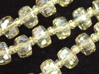 キラキラカット★限定入荷★お得なロングタイプ★ファッションビーズ/シャンパンオーラ/ボタンカット/7×5mm/1連（約68cm）【天然石/パワーストーン】【アメリカツーソン・香港展示会・世界各地出展品