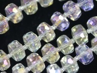 キラキラカット★限定入荷★お得なロングタイプ★ファッションビーズ/クリアオーラ/ボタンカット/10×7mm/1連（約65cm）【天然石/パワーストーン】【アメリカツーソン・香港展示会・世界各地出展品買