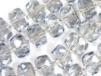 キラキラカット★限定入荷★お得なロングタイプ★ファッションビーズ/シルバーブルーオーラ/ボタンカット/10×7mm/1連（約65cm）【天然石/パワーストーン】【アメリカツーソン・香港展示会・世界各地