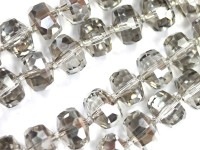 キラキラカット★限定入荷★お得なロングタイプ★ファッションビーズ/シルバーオーラ/ボタンカット/10×7mm/1連（約65cm）【天然石/パワーストーン】【アメリカツーソン・香港展示会・世界各地出展品