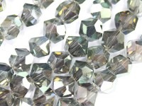 キラキラカット★限定入荷★お得なロングタイプ★ファッションビーズ/シルバーグリーンオーラ/スターカット/8×7mm/1連（約48cm）【天然石/パワーストーン】【アメリカツーソン・香港展示会・世界各地