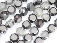 キラキラカット★限定入荷★お得なロングタイプ★ファッションビーズ/ダークグレー/ボタン/10×7mm/1連（約65cm）【天然石/パワーストーン】【アメリカツーソン・香港展示会・世界各地出展品買い付け