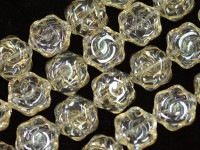 キラキラカット★限定入荷★お得なロングタイプ★ファッションビーズ/シャンパンベージュ/フラワー/14×6mm/1連（約60cm）【天然石/パワーストーン】【アメリカツーソン・香港展示会・世界各地出展品