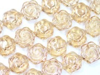 キラキラカット★限定入荷★お得なロングタイプ★ファッションビーズ/オレンジ/フラワー/14×6mm/1連（約60cm）【天然石/パワーストーン】【アメリカツーソン・香港展示会・世界各地出展品買い付け】