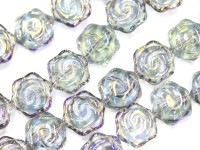 キラキラカット★限定入荷★お得なロングタイプ★ファッションビーズ/シルバーマルチオーラ/フラワー/14×6mm/1連（約60cm）【天然石/パワーストーン】【アメリカツーソン・香港展示会・世界各地出展