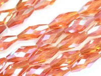 キラキラカット★限定入荷★お得なロングタイプ★ファッションビーズ/オレンジオーラ/ライスカット/8×18mm/1連（約70cm）【天然石/パワーストーン】【アメリカツーソン・香港展示会・世界各地出展品