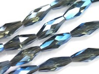 キラキラカット★限定入荷★お得なロングタイプ★ファッションビーズ/シルバーブルーオーラ/ライスカット/8×18mm/1連（約70cm）【天然石/パワーストーン】【アメリカツーソン・香港展示会・世界各地
