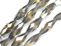 キラキラカット★限定入荷★お得なロングタイプ★ファッションビーズ/シャンパンゴールドオーラ/ライスカット/8×18mm/1連（約70cm）【天然石/パワーストーン】【アメリカツーソン・香港展示会・世界