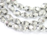 キラキラカット★限定入荷★お得なロングタイプ★ファッションビーズ/メタリックシルバー/ライスカット/8×6mm/1連（約58cm）【天然石/パワーストーン】【アメリカツーソン・香港展示会・世界各地出展