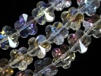 キラキラカット★限定入荷★ファッションビーズ/クリアオーラ/フラワーカット/13×8mm/1連（約31cm）【天然石/パワーストーン】【アメリカツーソン・香港展示会・世界各地出展品買い付け】|ガラス・