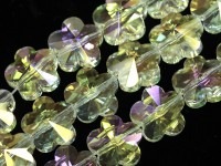 キラキラカット★限定入荷★ファッションビーズ/レモンオーラ/フラワーカット/13×8mm/1連（約31cm）【天然石/パワーストーン】【アメリカツーソン・香港展示会・世界各地出展品買い付け】|ガラス・