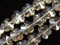 キラキラカット★限定入荷★ファッションビーズ/シャンパン/フラワーカット/13×8mm/1連（約31cm）【天然石/パワーストーン】【アメリカツーソン・香港展示会・世界各地出展品買い付け】|ガラス・プ