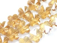 キラキラカット★限定入荷★ファッションビーズ/シャンパンゴールド/フラワーカット/13×8mm/1連（約31cm）【天然石/パワーストーン】【アメリカツーソン・香港展示会・世界各地出展品買い付け】|ガ