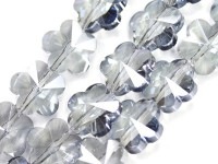 キラキラカット★限定入荷★ファッションビーズ/シルバー/フラワーカット/13×8mm/1連（約31cm）【天然石/パワーストーン】【アメリカツーソン・香港展示会・世界各地出展品買い付け】|ガラス・プラ