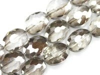 キラキラカット★限定入荷★ファッションビーズ/ブラウングレー/ライスカット/9×12mm/1連（35cm）【天然石/パワーストーン】【アメリカツーソン・香港展示会・世界各地出展品買い付け】|ガラス・プ