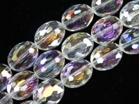 キラキラカット★限定入荷★ファッションビーズ/クリアオーラ/ライスカット/9×12mm/1連（35cm）【天然石/パワーストーン】【アメリカツーソン・香港展示会・世界各地出展品買い付け】|ガラス・プラ