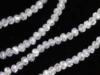 キラキラカット★限定入荷★お得なロングタイプ★ファッションビーズ/スノーホワイト/ボタンカット/4×3mm/1連（約46cm）【天然石/パワーストーン】【アメリカツーソン・香港展示会・世界各地出展品買