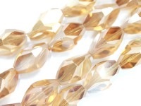 キラキラカット★限定入荷★お得なロングタイプ★ファッションビーズ/ライトオレンジ/ライスカット/10×15mm/1連（約64cm）【天然石/パワーストーン】【アメリカツーソン・香港展示会・世界各地出展