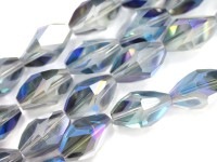 キラキラカット★限定入荷★お得なロングタイプ★ファッションビーズ/シルバーブルーオーラ/ライスカット/10×15mm/1連（約64cm）【天然石/パワーストーン】【アメリカツーソン・香港展示会・世界各