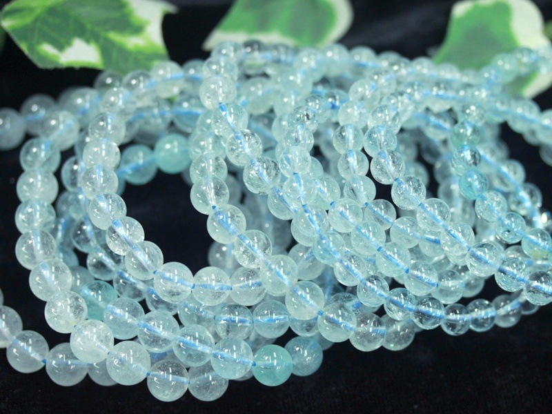 まとめ売り2本極上品質ラリマー ブレスライトブルー8.5mmとルチル8.5mm