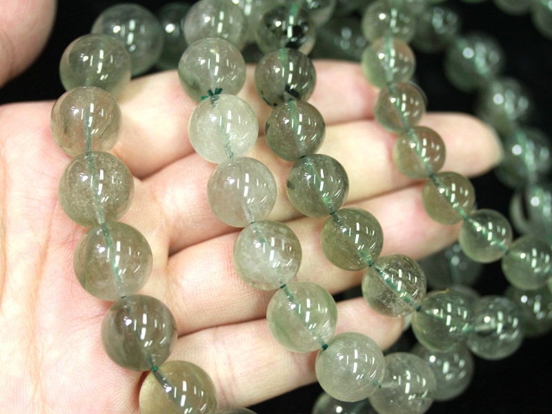 透明感☆しっかり針入り☆天然石ブレスレット/グリーントルマリン