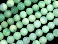 希少！★優しい高発色アップルグリーン★夢や希望の道を開く石/天然石ビーズ/クリソプレーズ（Chrysoprase/緑玉髄/オーストラリア翡翠）/ラウンド/約5mm/1連【天然石/パワーストーン】【アメ