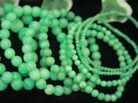 【限定3本】希少！★鮮やかなアップルグリーンカラー★夢や希望の道を開く石/天然石ブレスレット/クリソプレーズ（Chrysoprase/緑玉髄/オーストラリア翡翠）/ラウンド/約3.5-4.4mm/1本